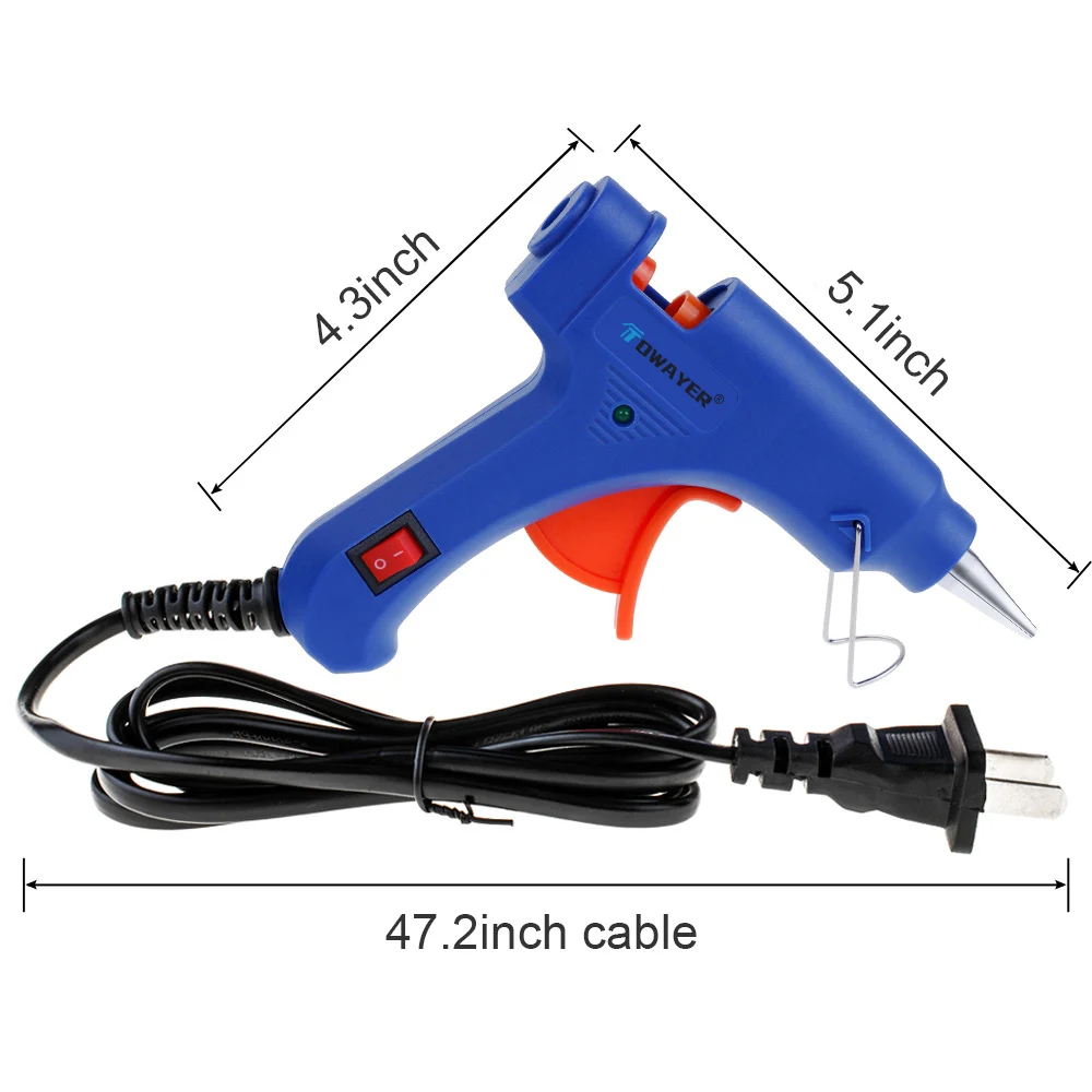 20W Hot Melt Glue Gun With 7MM Transparent Glue Stick Mini Gun US/EU Electric Heat Temperature Gun Repair Tool Special Stick Set