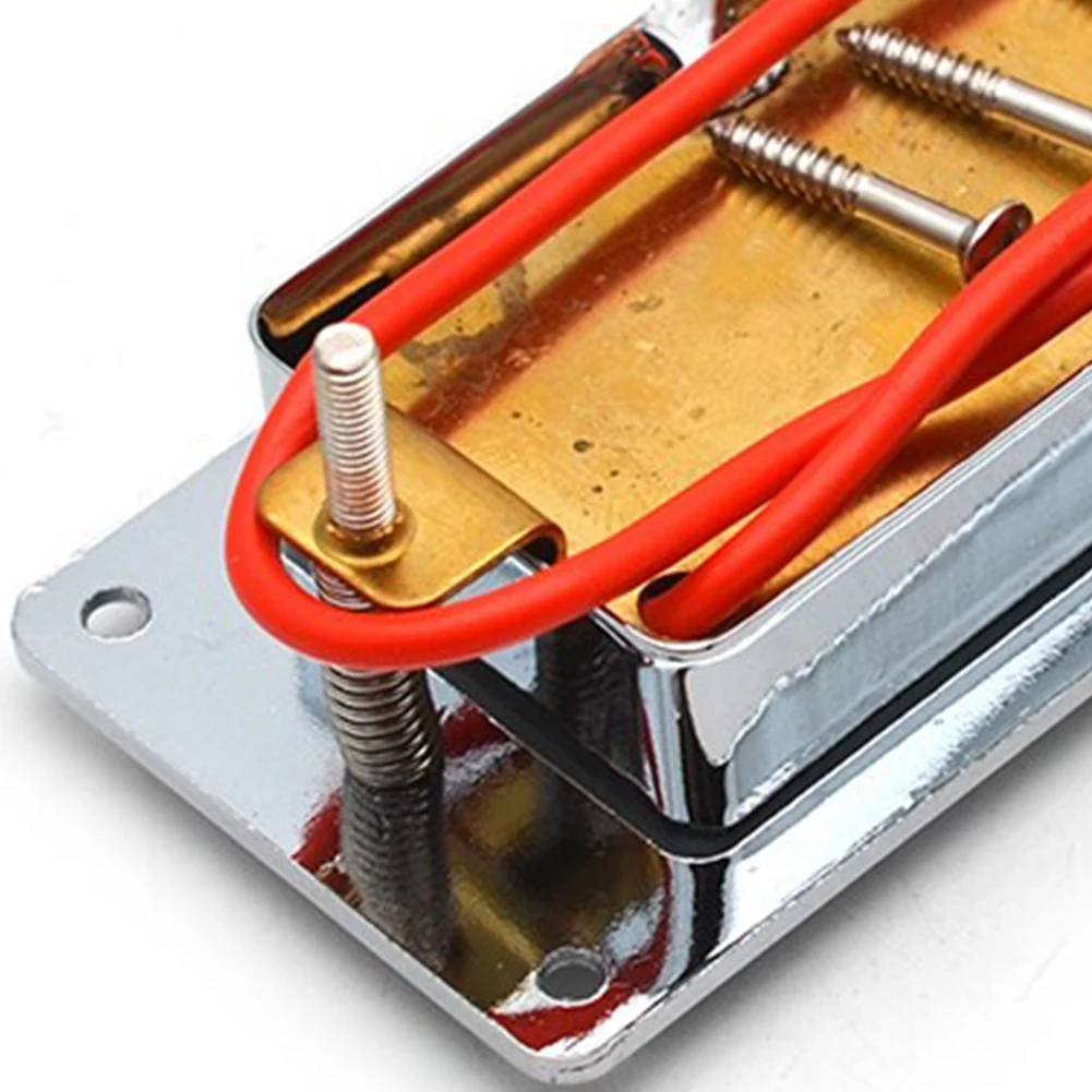 2 linhas 68x29mm mini captador humbucker de guitarra elétrica com estrutura de metal para guitarra lp cromado, pescoço