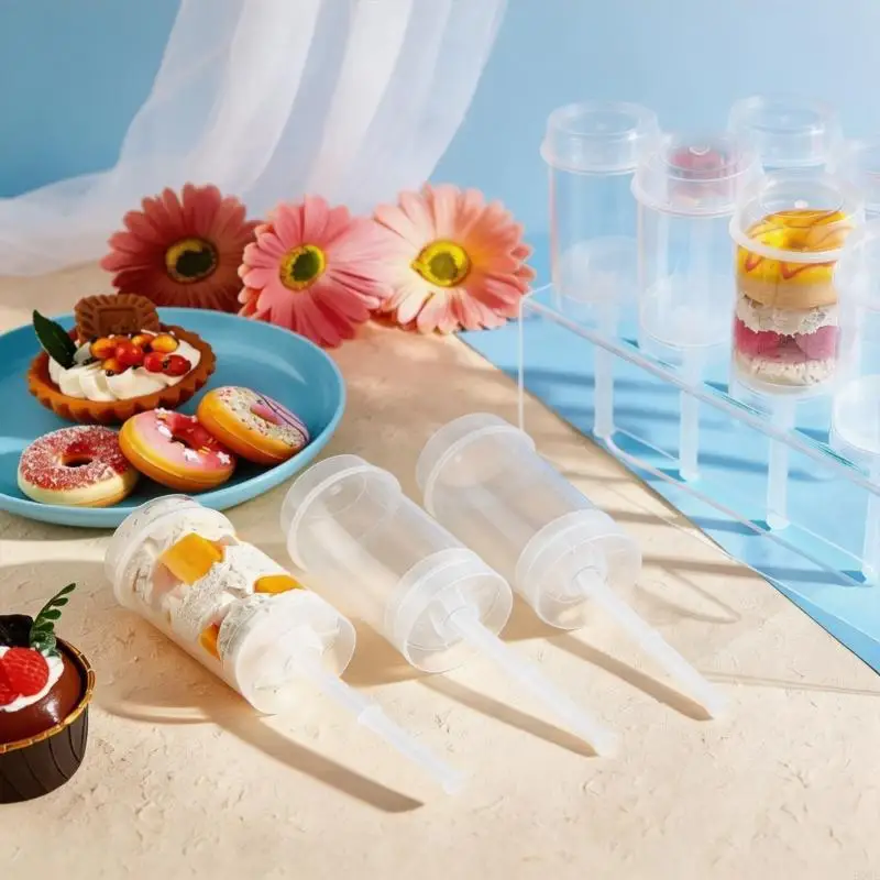 25Pcs Acrylic Cake Storage Tubes And Display Stand For Baking Gatherings And Treat Presentation B03E