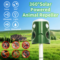 360 Degree Ultrasonic Cat Dog Birds Repellant Outdoor Waterproof Solar Powered Animal Deterrent LED Light Alarm for Garden Yard