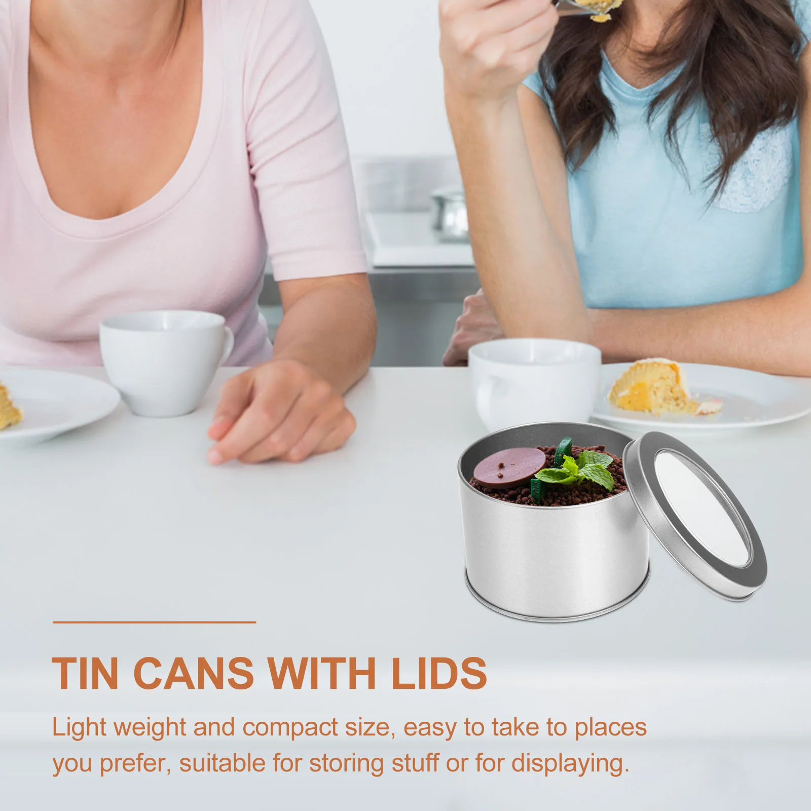 

4 Pcs Tin Box Cans Lids Clear Tinplate Case Window Sturdy Tinplate Case Small Tins Storage Container Gifts