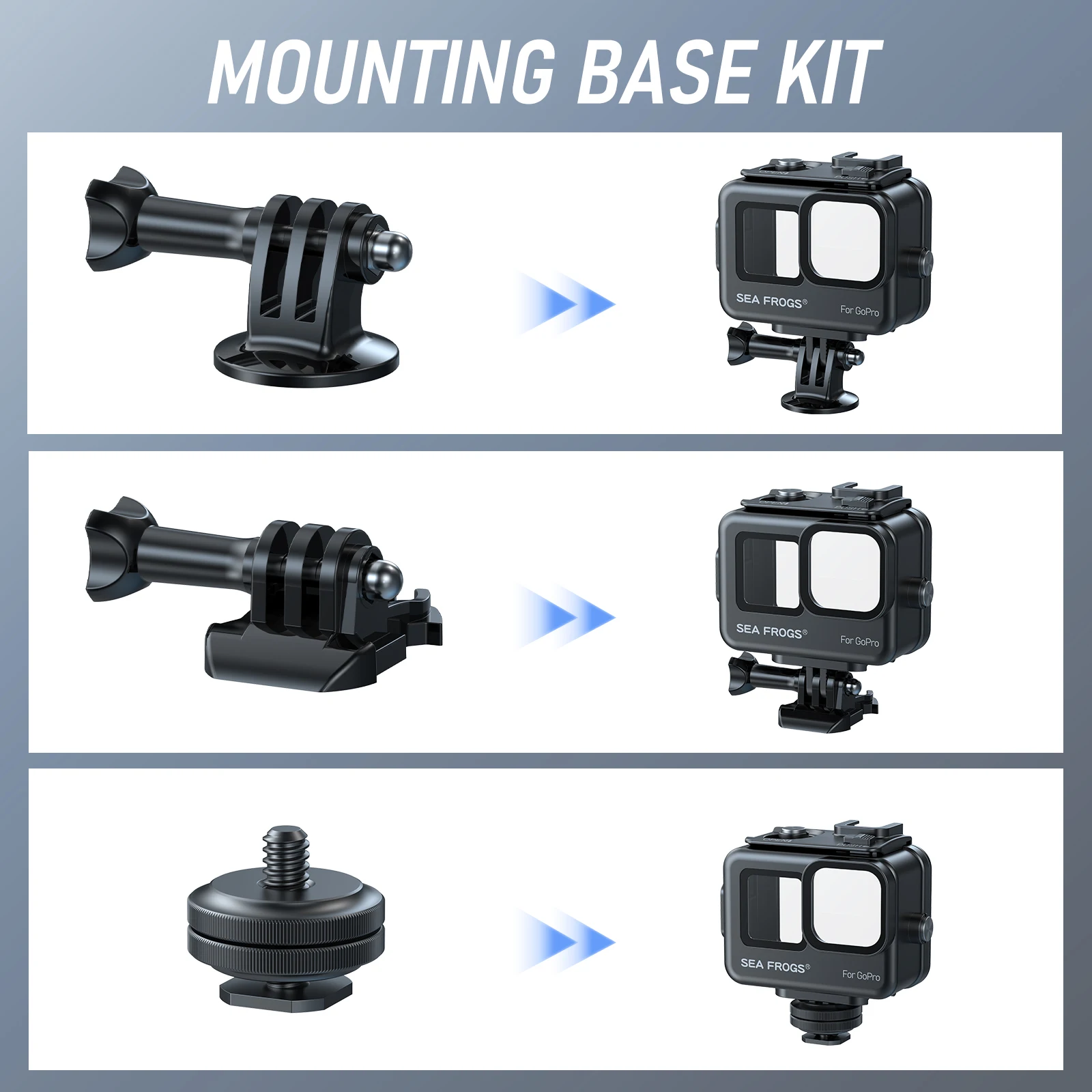 SeaFrog 60 متر سبائك الألومنيوم غلاف مقاوم للماء لـ Gopro 9 10 11 12 مع 2 حذاء بارد متوافق مع قوس الضوء 2025 #3