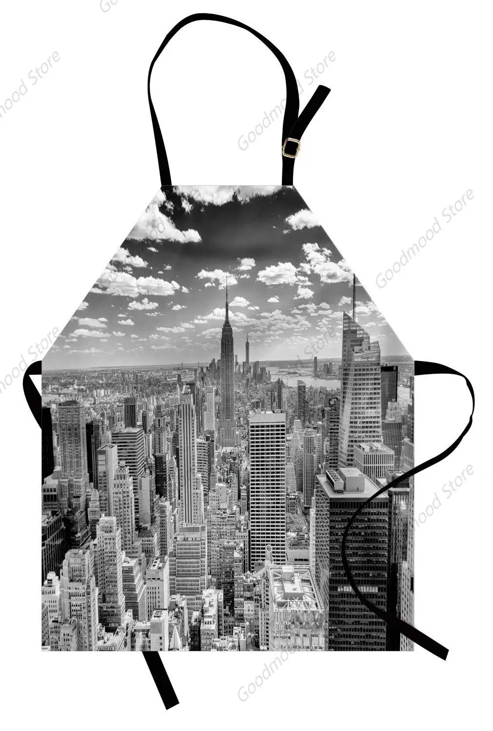 New York Apron Urban Global Culture City Panorama, Unisex Kitchen with Adjustable Neck for Cooking Gardening, Adult Size