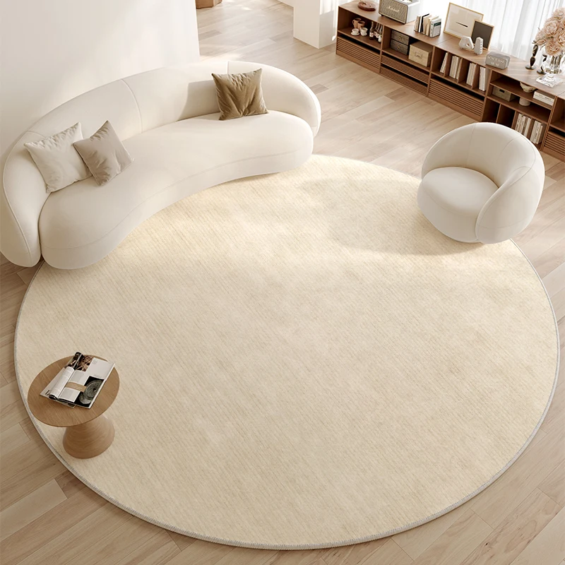 Light Luxury Simple Round Carpet Living Room Sofa Soft Fluffy Thickened Carpets 2024 New Cream Style Japanese Anti Slip Rug