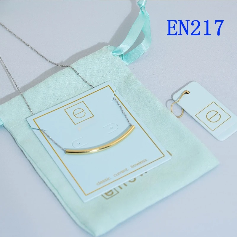 VKVVA Curved Tube Two-tone Pendant Necklace for Women Girl Fashion Jewelry Unique Birthday Gifts