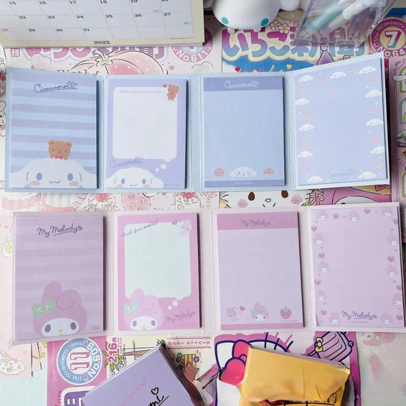 Sanrio Cartoon Sticky Note Adesivo, Cinnamoroll Kuromi Minha mensagem melodia