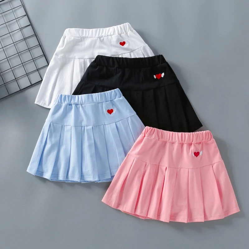 

Teenage Girls Sport Skirt Summer Thin Casual Pleated Skirt for Kids School Tennis Volleyball Dance Group Short Skirt 4-12 Years