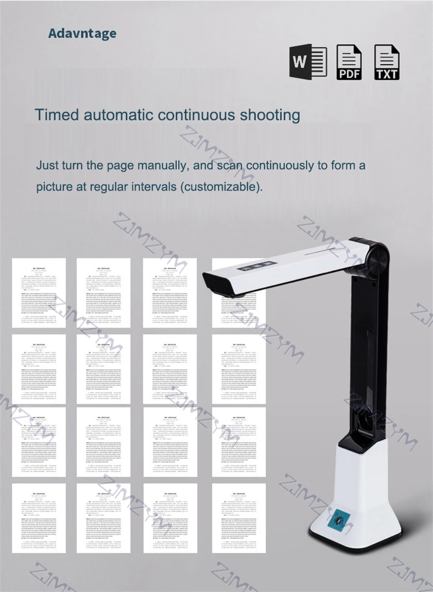 Portable High-Definition Scanner, Document Camera with Real-Time Projection Video Recording Function, A4 Scanner