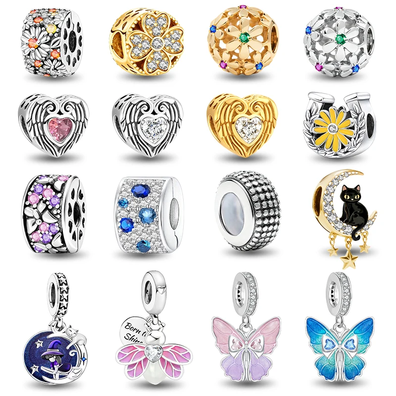 925 Sterling Silber Mode Schmetterling Glühwürmchen Tier-Serie Charms Perlen Passend für Original Armbänder Armreifen Feiner Schmuck Geschenk