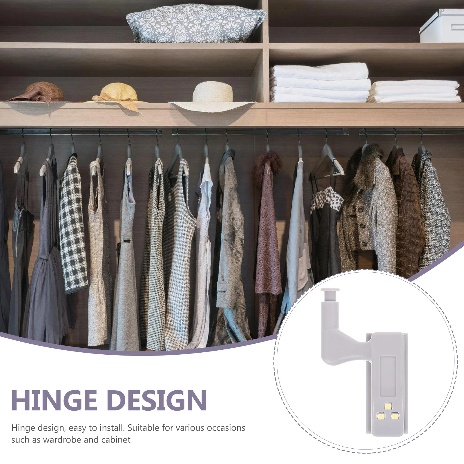 

LED Hinge Light Smart Touch Cabinet Door Activated Sensor Light Bright White LED for Closet Wardrobe Operated