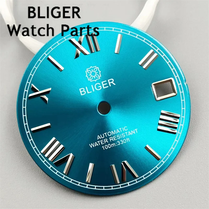 BLIGER-esfera de reloj azul de 29mm, Dial romano, reemplazo de movimiento NH35, piezas de accesorios de reloj