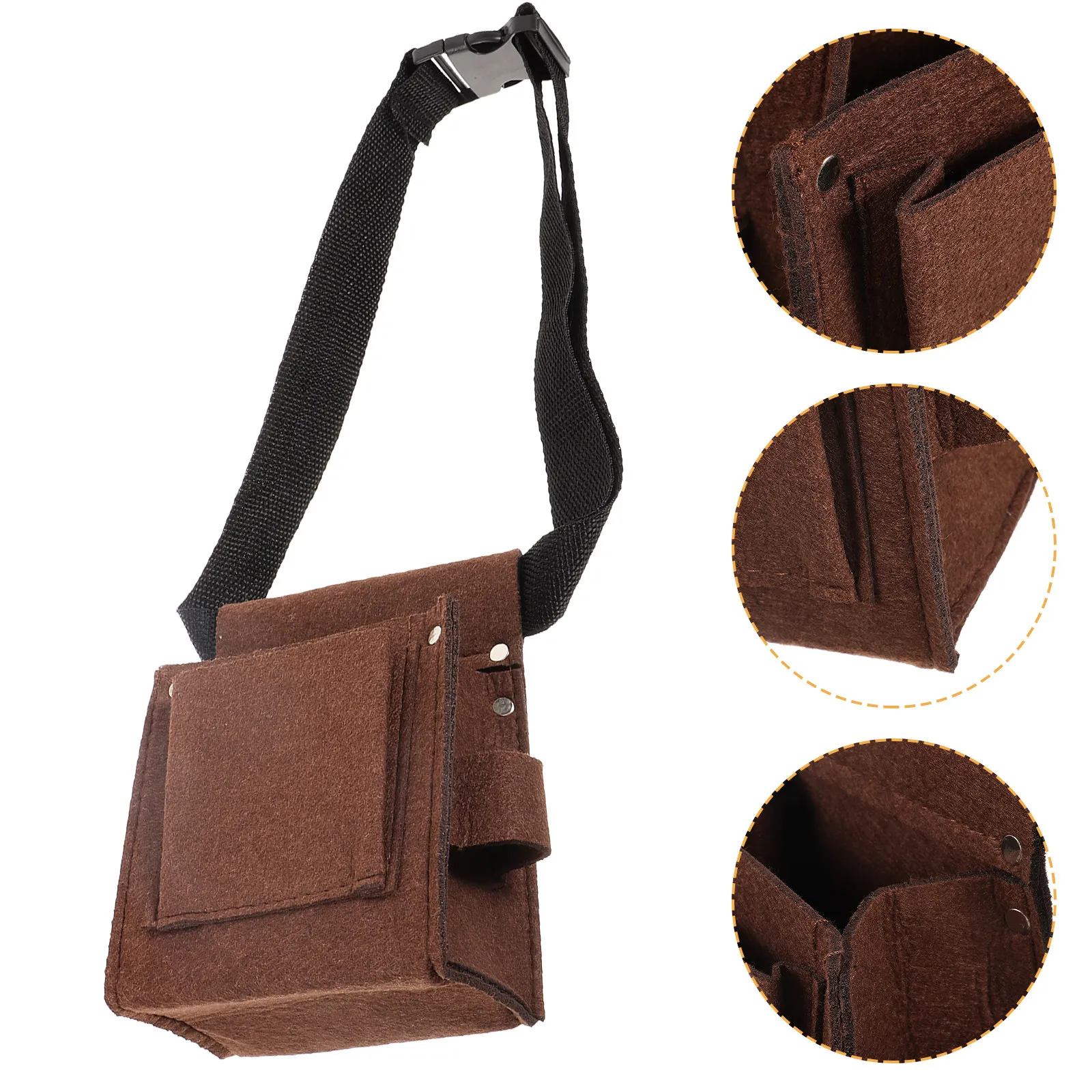 Heavy-Duty Portable Tool Belt Pouch with Multiple Pockets for Construction Workers