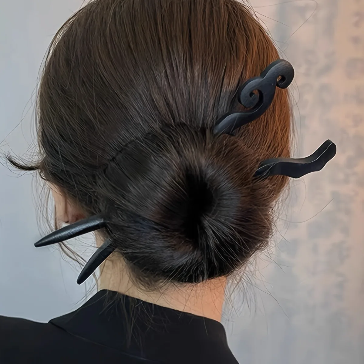 1pc Vintage Chinese Style Hair Accessory Wooden Sandalwood Hair Stick Disc Hair Tools Simple Women\'s Hair Accessory Hair Needle