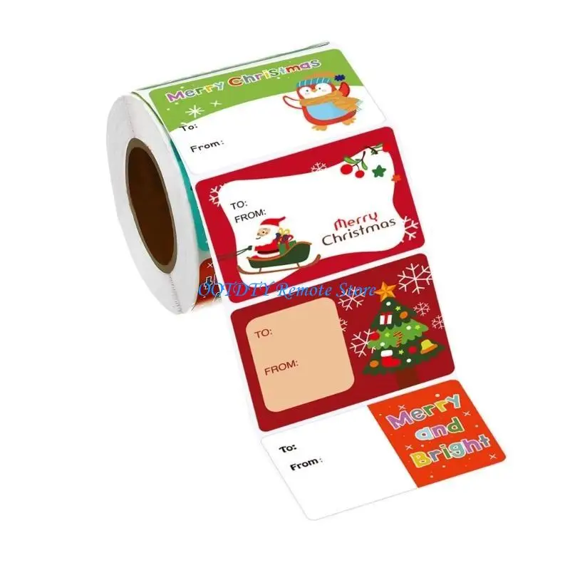 500Pcs Christmas Sticker Adhesive Wrapping Labels 5x3.8cm Festival Packaging Sticker for Holiday Present Case Candy Bag