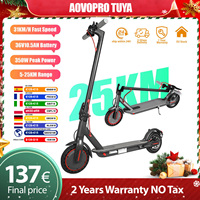 AOVOPRO TUYA APP Electric Scooter 36V10.5AH Battery 25KM Travel Range Smart Scooter Dual Brakes 31KM/H Adults Commuting Escooter
