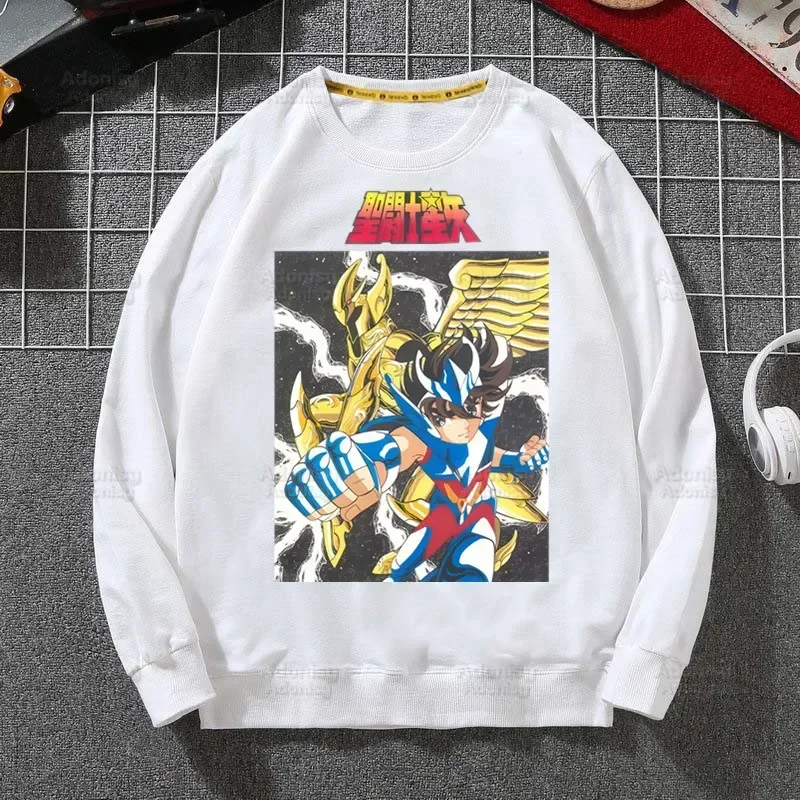 Saint Seiya Anime Manga Phoenix Hoodie Autumn Hip Hop Streetwear Men Pullover Sweatshirts Mens White Color Hoodie Male