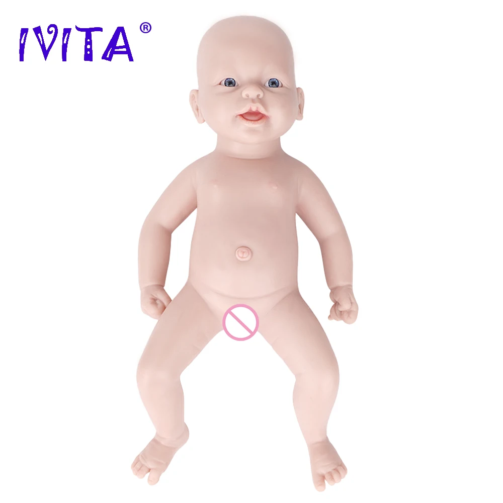 IVITA WB1555 14.56 inch 1.65kg 100% Silicone Reborn Baby Doll Realistic Unpainted Boy Dolls Soft Baby DIY Blank Children Toys