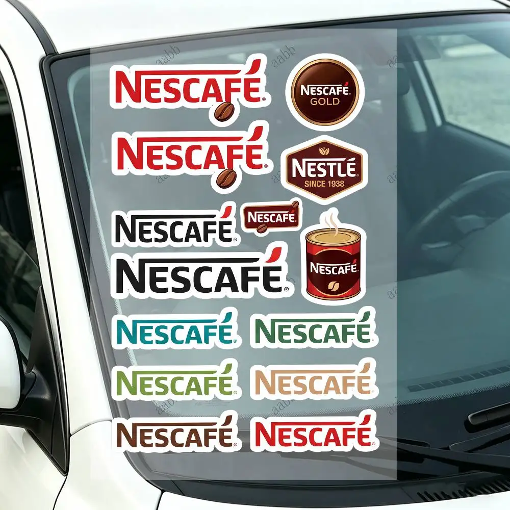 N-Nescafe Reflective Motorcycle Stickers Waterproof Vinyl Decals For Motorbike Helmet Fuel Tank Bike view 3