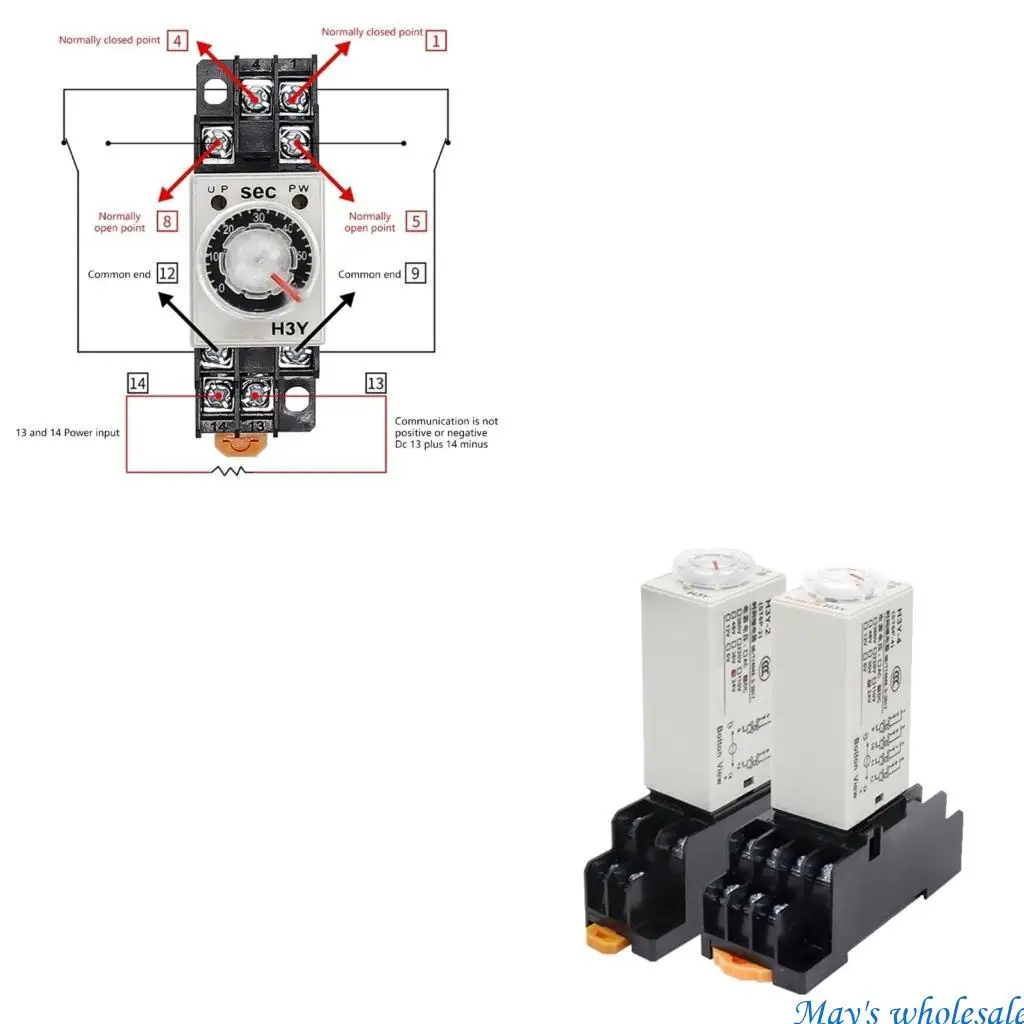 Adjustable Delay Timers Time Relays With Base Socket Power-on Delay Rotary Knob 0-60 Seconds Timers Timing Time Relays 448A