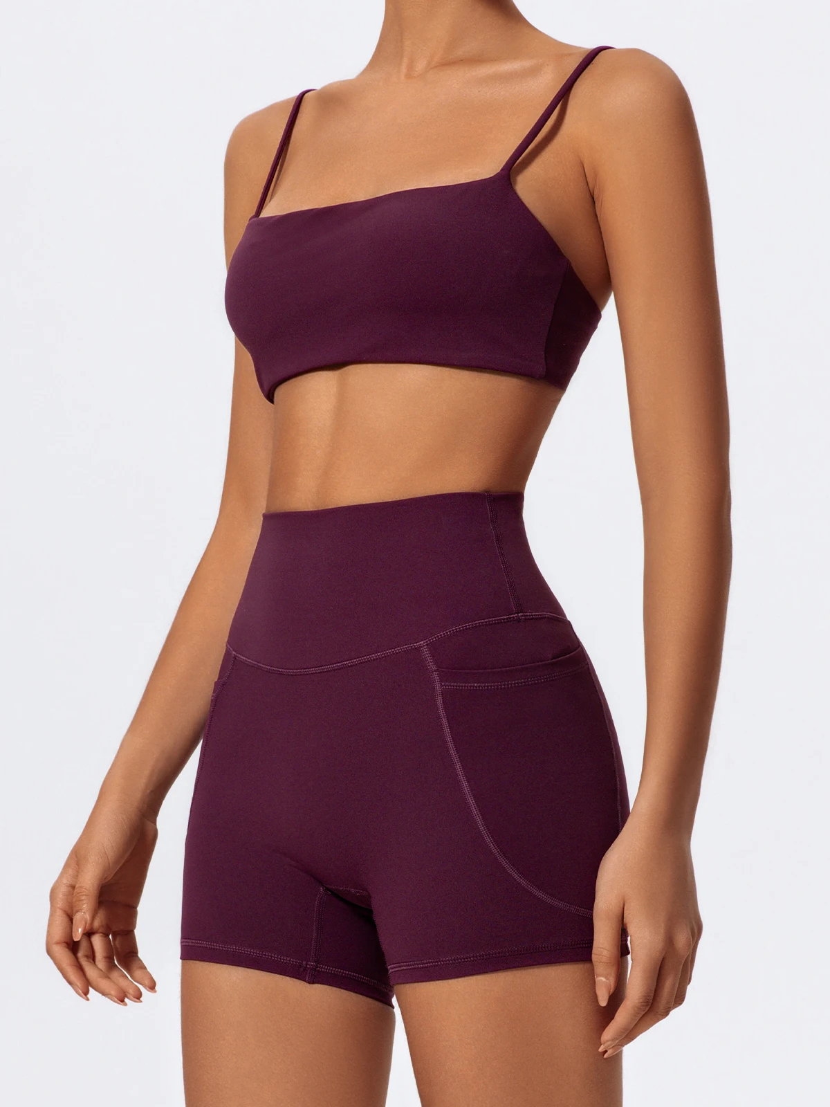 Hearuisavy Taschen Workout Gym Legging Frauen Radfahren Shorts Quick-Dry Yoga Kleidung Atmungsaktiv Hohe Taille Sport Shorts Weibliche – Detail 19