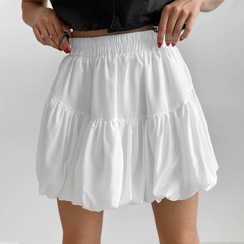 Women's Spring New Khaki Pure Cotton French High-waisted A-shaped Commuter Workplace Suit Skirt