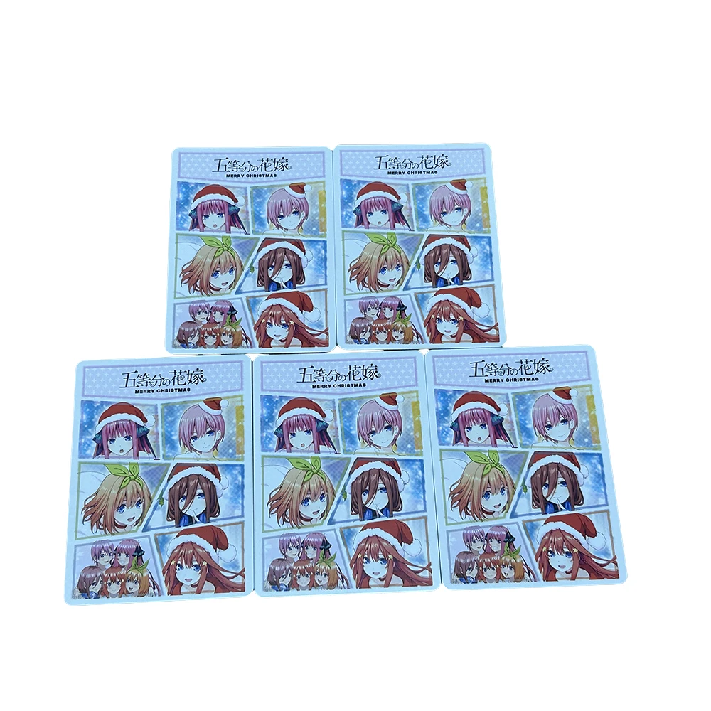 5PC/Set Anime Goddess Story Boy Game Toys Christmas Birthday Gift Collection Cards Diackano Ichakano Nino Miku Yotsuba Rem