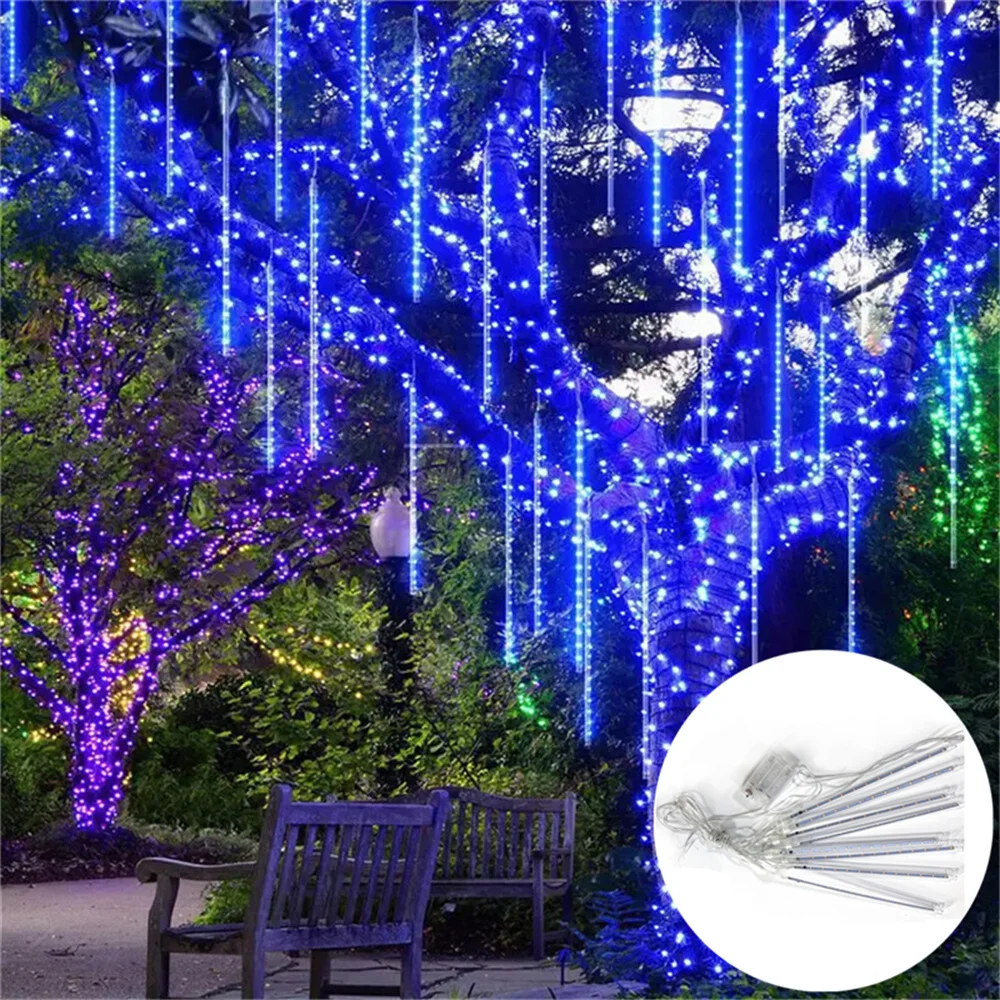 

Гирлянда-лампа для улицы, декор на Ид Мубарак, День святого Валентина, Рамадан, на батарейках, светодиодная, эффект метеоритного дождя, гирлянда-фейерверк