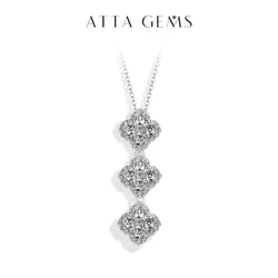 ATTAGEMS 2025 Necklaces for Women Full D Color Moissanite 925 Sterling Silver Pendant Classic Engagement Wedding Fine Jewelry