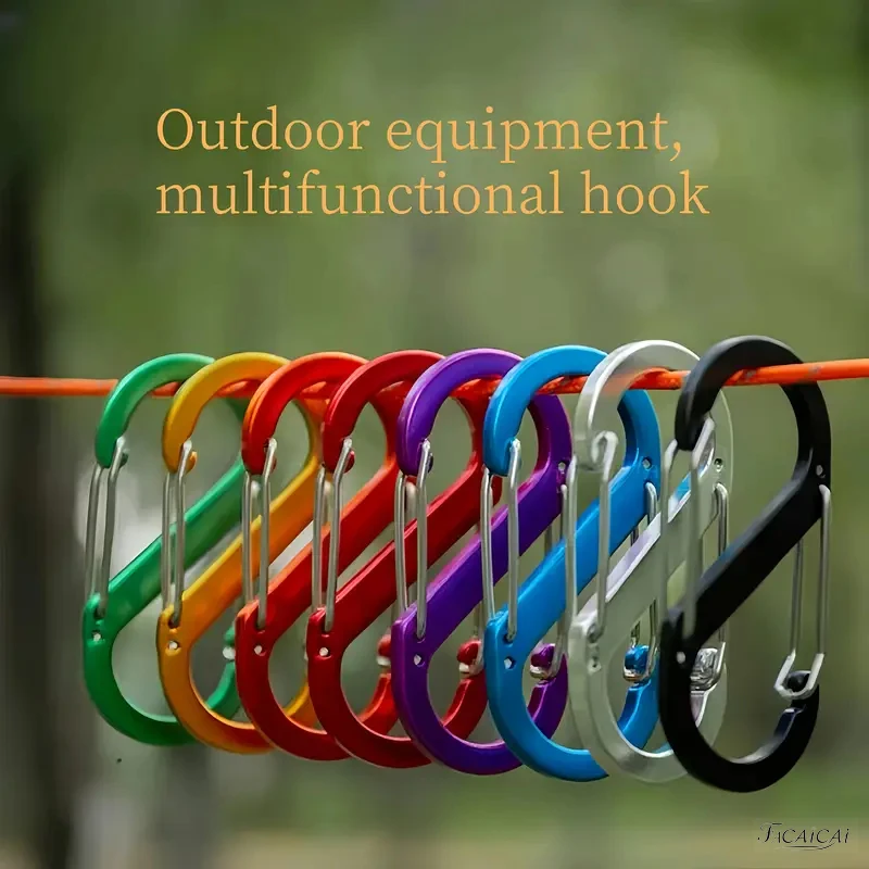 

8pcs Colorful S Type Aluminum Alloy Zipper Anti Theft Clips With for Outdoor Camping Hiking Fishing Traveling Backpacks