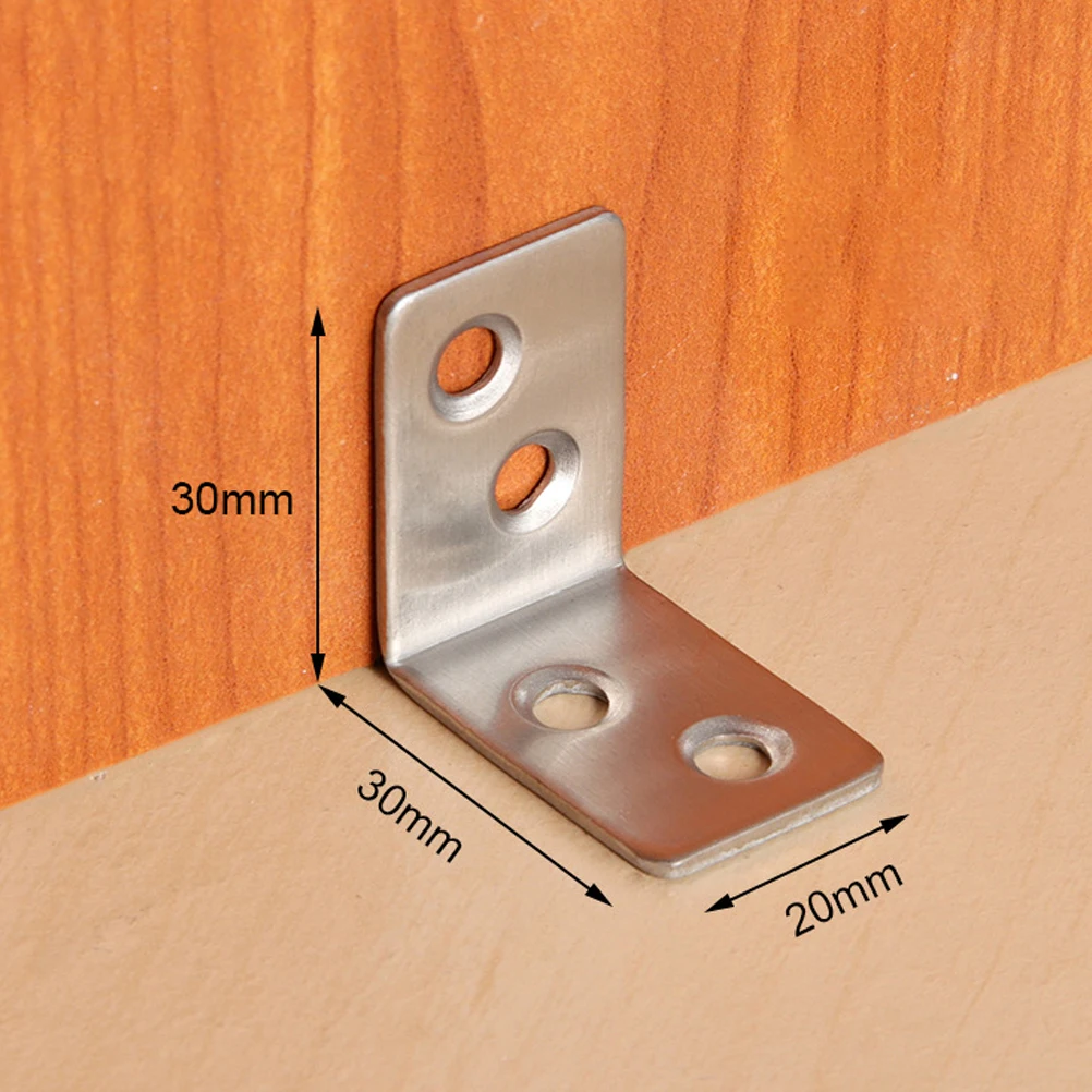 

20 Pcs L-shaped Bracket Reinforcement Furniture Repair Chairs Fixed Folding Desk Fixing Corner Code Angle Plate