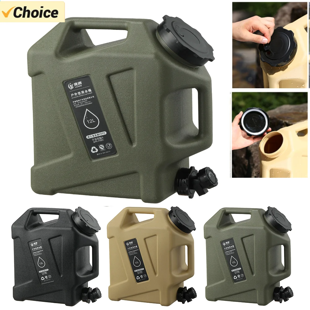 Camping Water Bucket Large Capacity Portable Drinking Water Canister with Faucet No Leakage for Outdoor Travel Driving Hiking