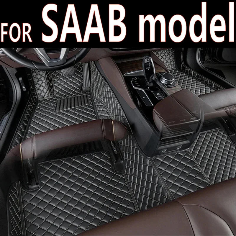 Leather Car Floor Mats For SAAB 95 9-3 turbo X 9-7X 9-5 Wagon 9-3 9-5 2022 2023 Car Accessories