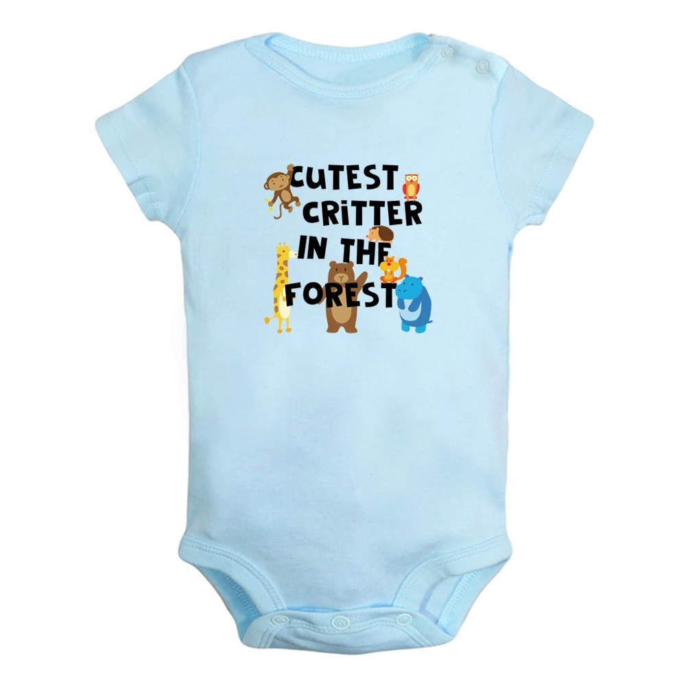 

Cutest Critter In The Forest Fun Graphic Baby Bodysuit Cute Boys Girl Rompers Infant Short Sleeves Jumpsuit Newborn Soft Clothes