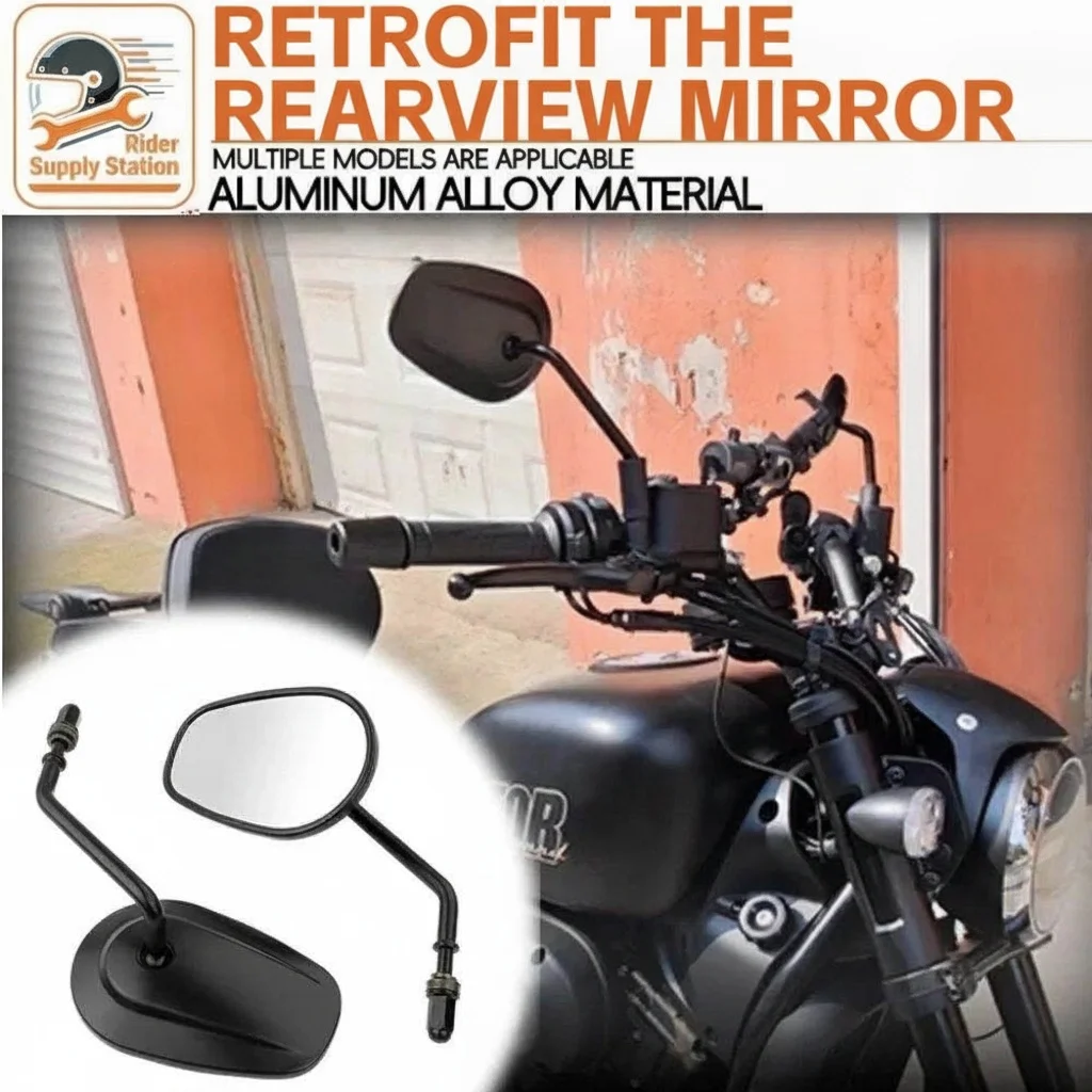 Motorcycle 8MM Rearview MirrorFor Harley Touring Road King Road Glide Sportster XL 883 1200 Dyna Heritage Softail Fatboy
