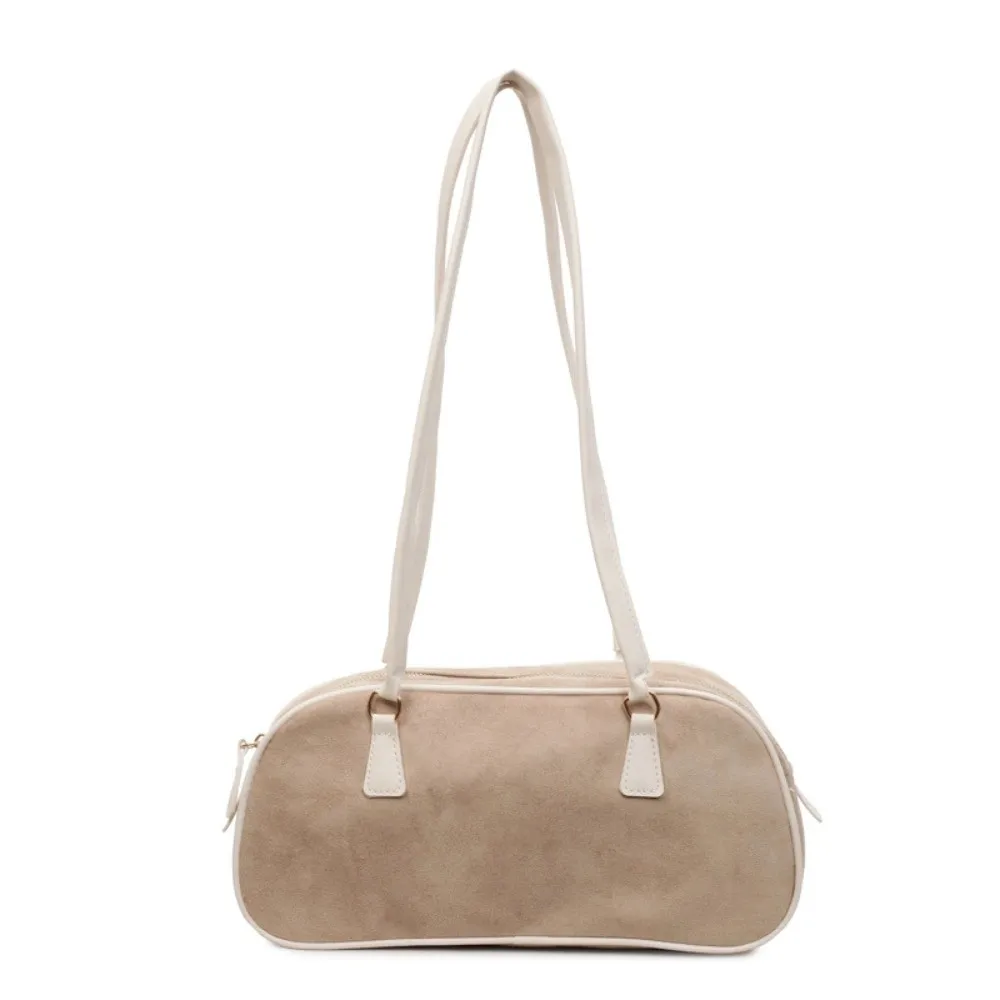 

Сплошной цвет, французские сумки для подмышек, большая вместимость, корейский стиль, бархатная сумка из кожи оленя, винтажная сумка с защитой от брызг воды