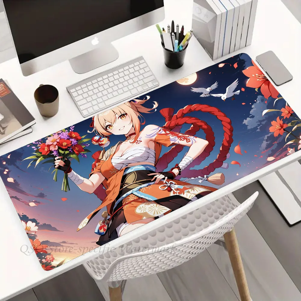 Yoimiya Mousepad Mouse Mat Desk Mat With Pad Gaming Accessories Prime Gaming XXL Keyboard Pad Padding Mat