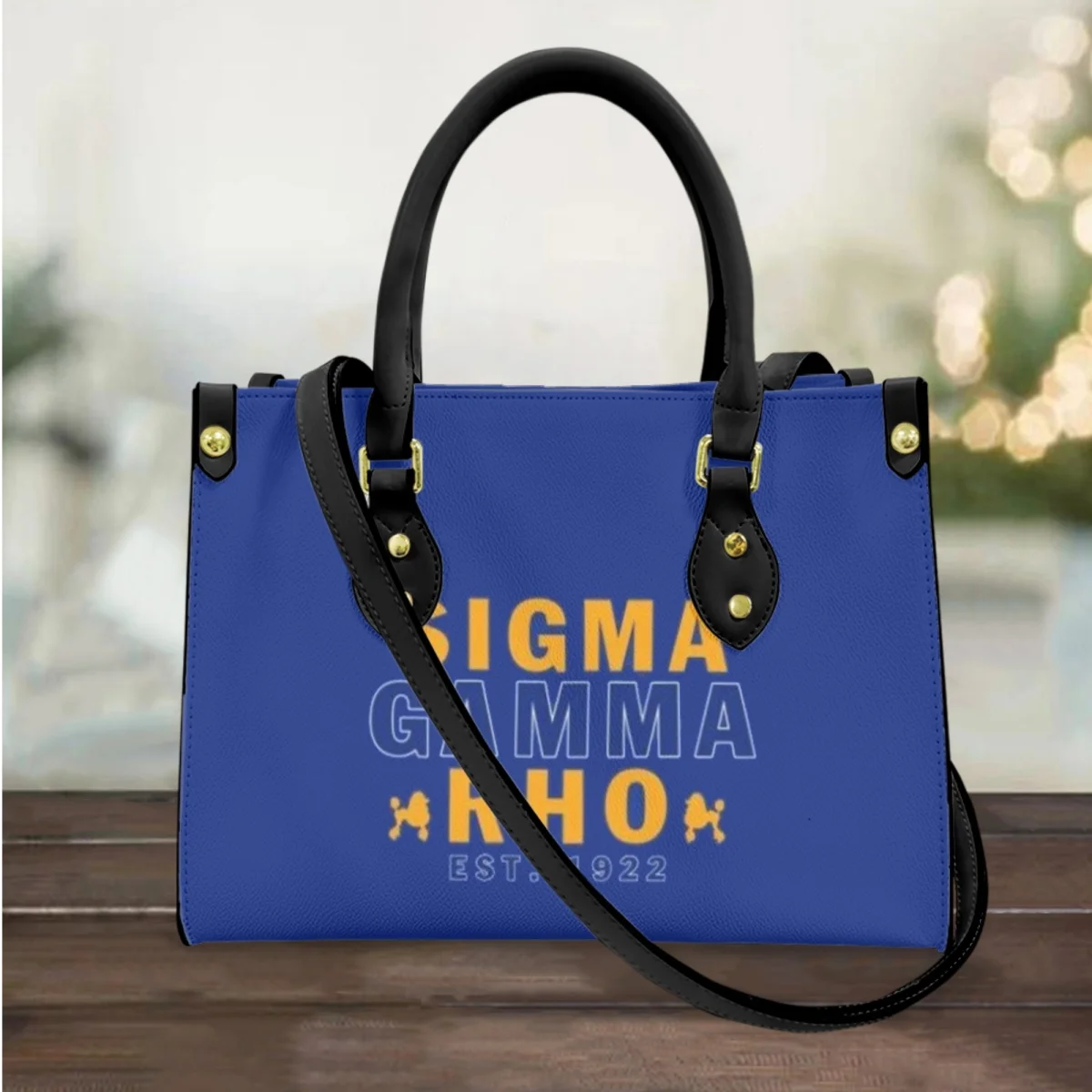 

Blue Sigma Gamma Rho Design Vintage Top Handle Shoulder Bag Fashion Popular Shopping Underarm Bag PU Leather Travel Coin Purse