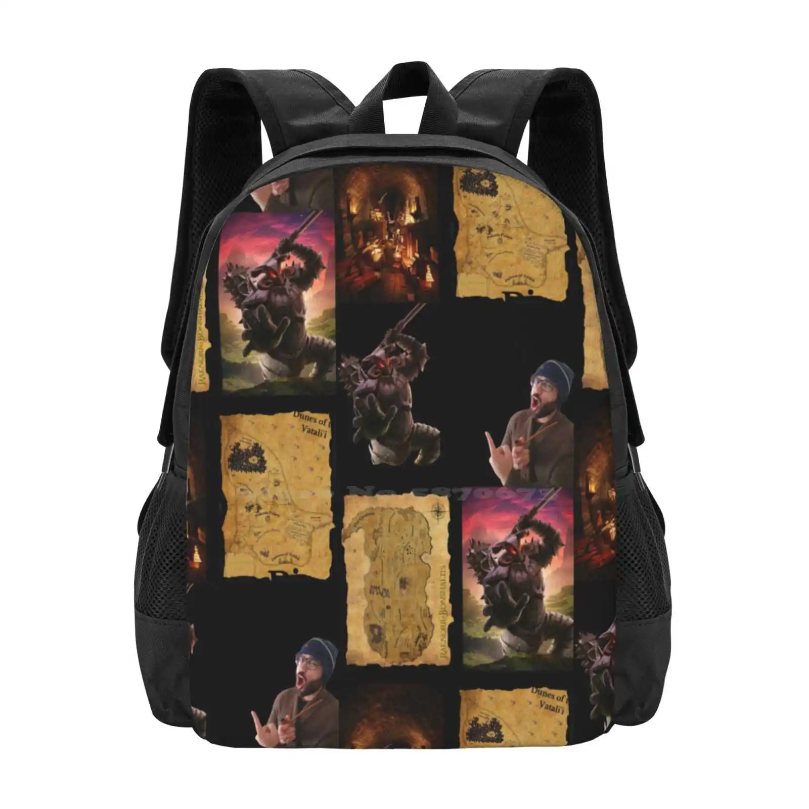 Artwork Compilation Hot Sale Schoolbag Backpack Fashion Bags Fantasy Art Fantasy Map Fantasy World