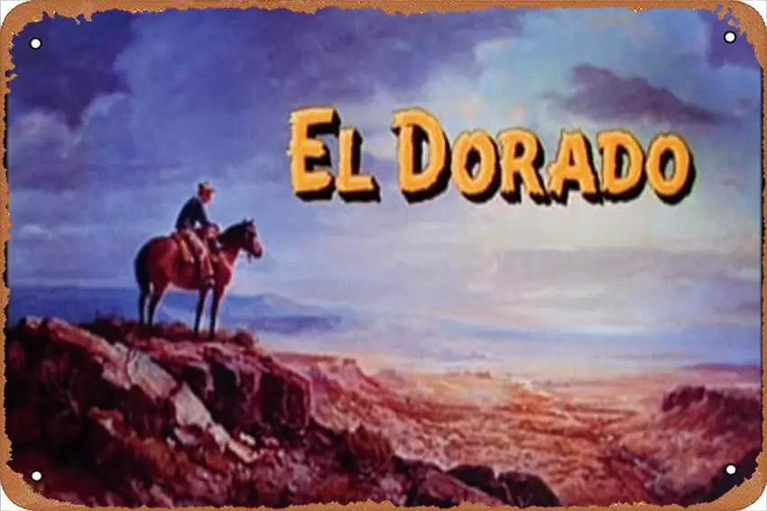 El-Dorado Movie Poster 8 x 12 Inches - Vintage Metal Tin Sign for Home Bar Pub Garage Decor Gifts