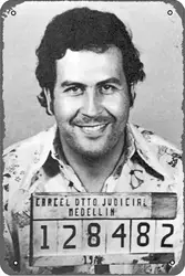 Pablo Escobar Posters Retro Metal Signs Vintage Wall Decor Art Tin Sign, 8X12 Inch (20X30 CM)