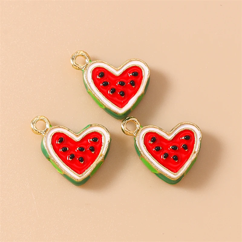 5 Stück Niedliche 3D Emaille Lebensmittel-Anhänger (Banane, Wassermelone, Mais) für Schmuckherstellung, Halsketten, Ohrringe, DIY-Bastelzubehör – Detail 9