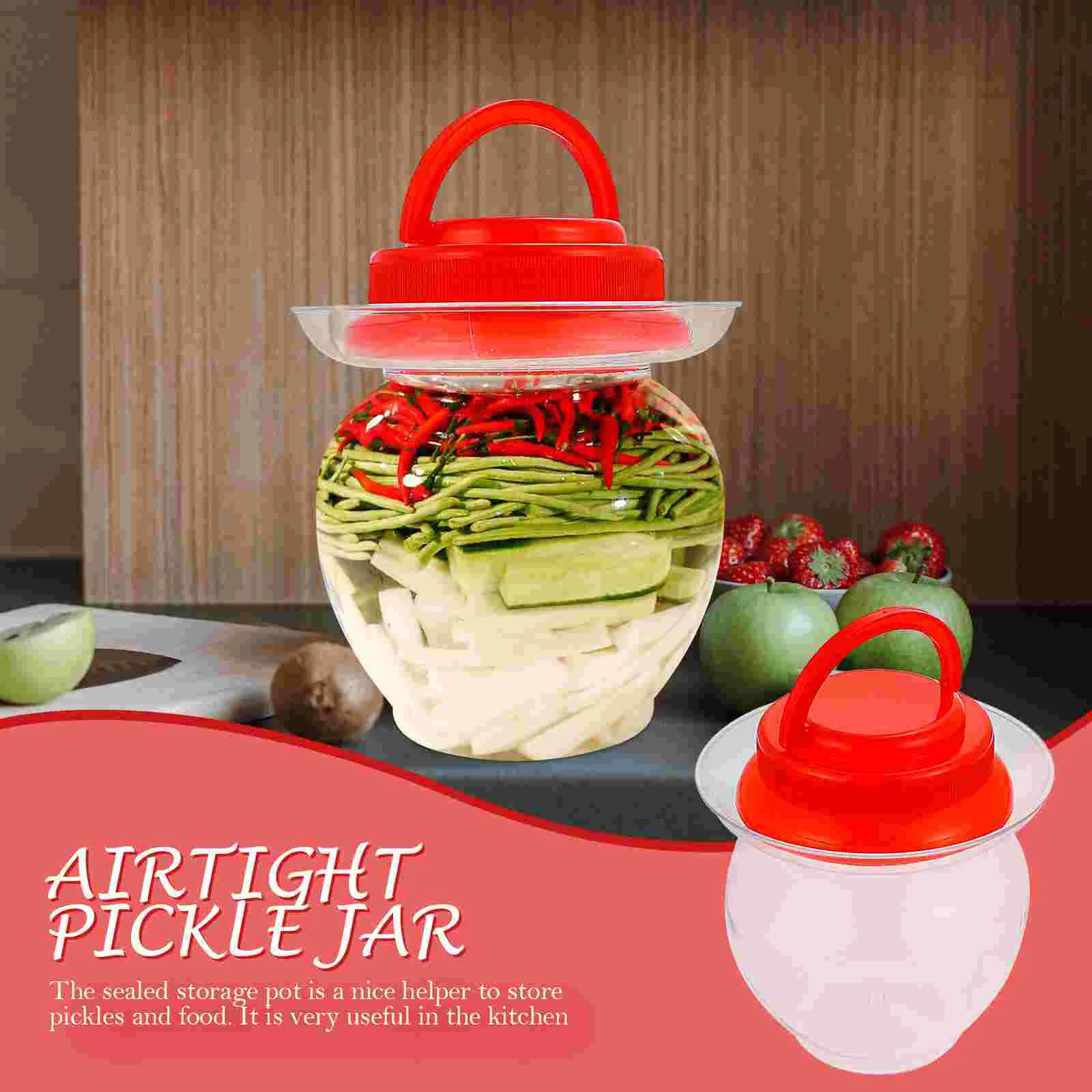 Jar Pickle Fermenting Sauerkraut Fermentation Kimchi Cankitchenkombucha Storage Pickling Container Cucumber Vegetables