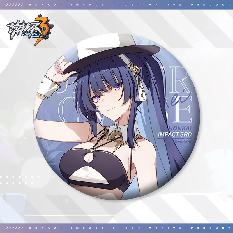 Gioco Honkai Impact 3rd Cosplay Figure SUMMER CRUISE Stand Misteln Elysia Kiana Bronya Mei Sushang Metal Badge Anime regalo di natale