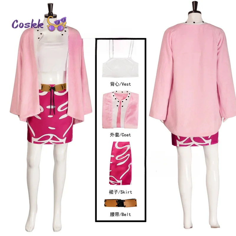 

Anime Donquixote Doflamingo Cosplay Costume Thread Fruit Plush Fur Coat Cloak Female Sexy Skirt Woman Halloween Party Suit