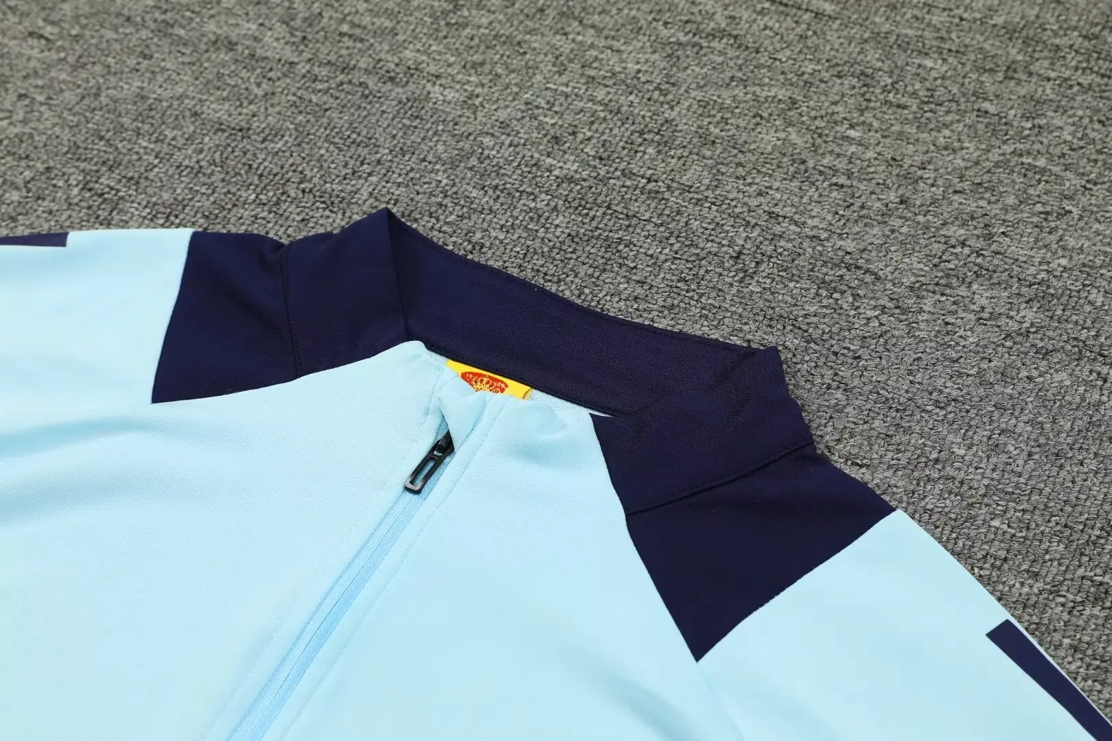 new Men sports set Spanish Fans shirt soccer Half Zipper Jacket Training wear games Jerseys baseball Kit Tops and trousers