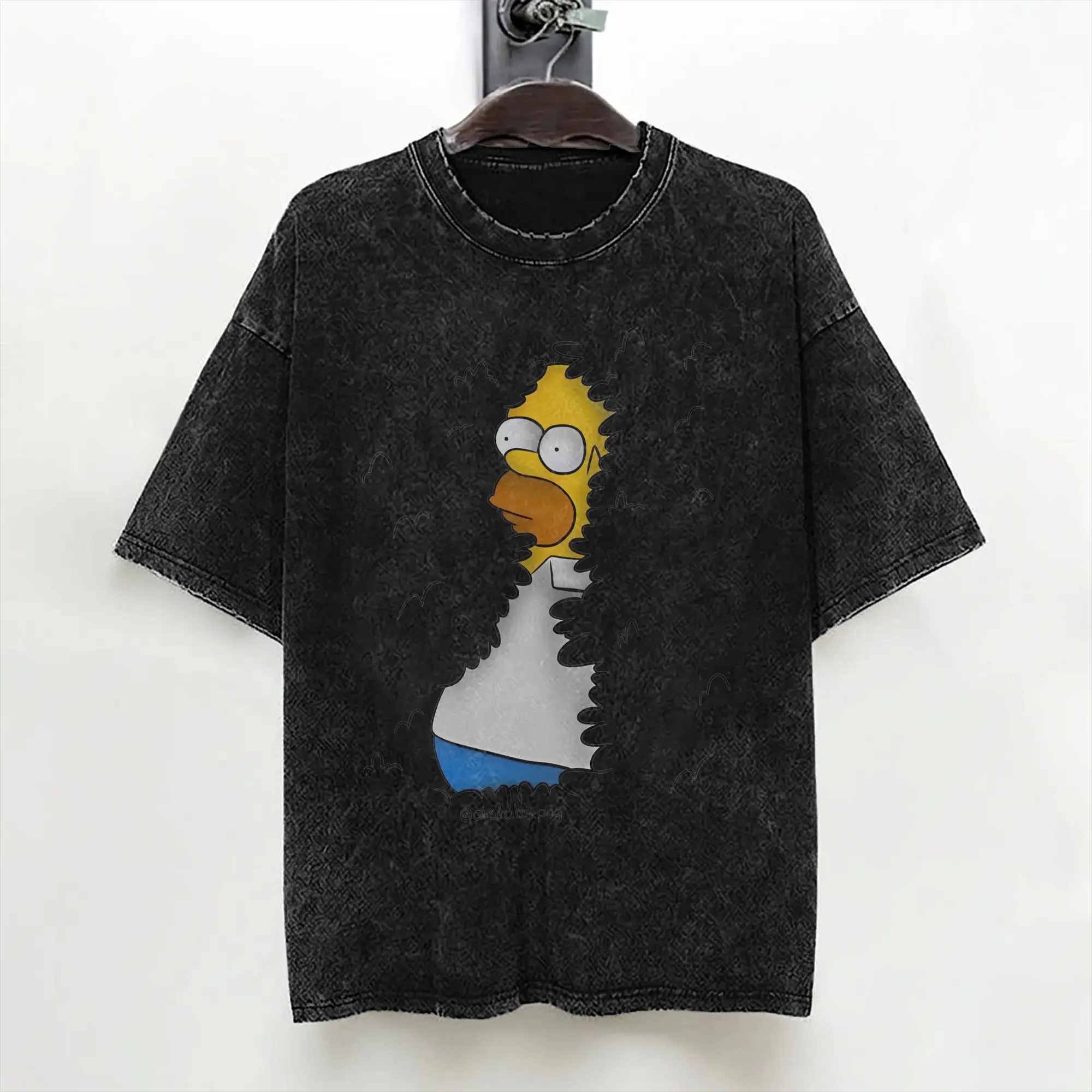 Cartoon The S-Simpsons T Shirts Washed Short Sleeve Oversize T-Shirts  Vintage for Men Women Streetwear Summer Tees