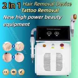 Professional 2 in 1 Diode and Nd Yag Laser 755 808 1064nm Hair Removal Machine Portable Picoseconds Laser Tattoo Remover