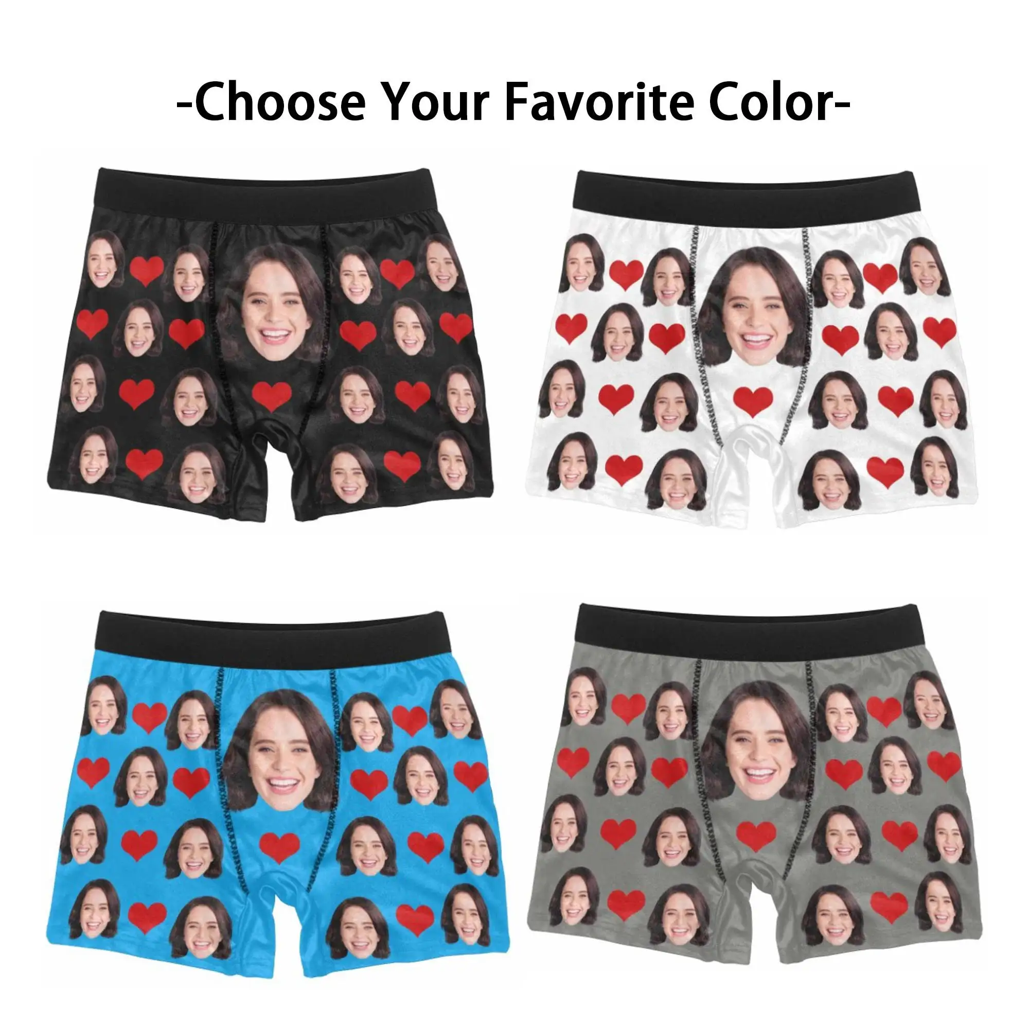 Custom Boxes With Picture Custom Underwear With Face Personalized Photo On Underwear Boxer Briefs Best Valentine\'s Day Gift