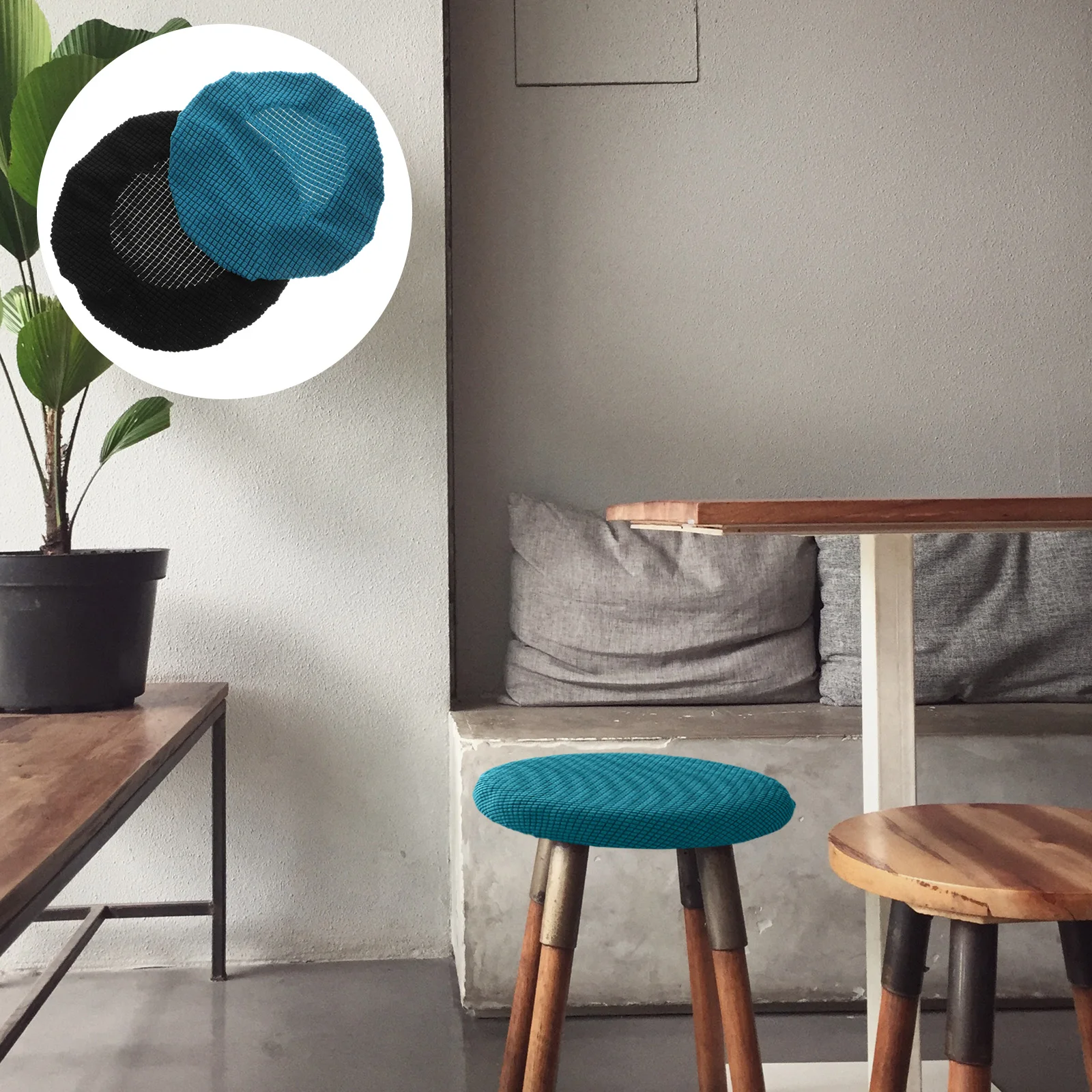 

2pcs Round Stool Cover Seat Barstool Counter Chair Protector Covers Removable Stretchable Dining Chair Cover Suitable Most
