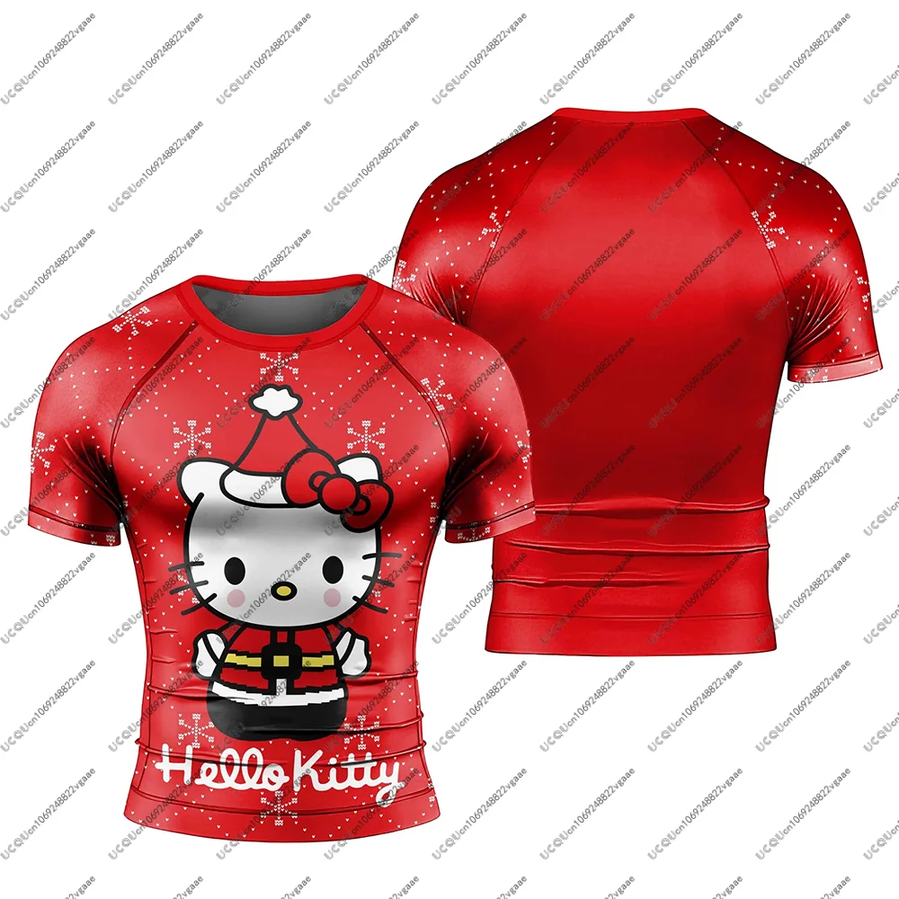 طفل فتاة بنين تي شيرت اللياقة البدنية الصالة الرياضية مرحبا كيتي جيو جيتسو القتال طفح الحرس أعلى الملاكمة أنيمي تنفس عارضة الرياضة عيد الميلاد المحملة